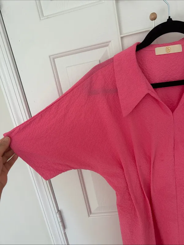 Cool fabric pink dress. S - Image 5