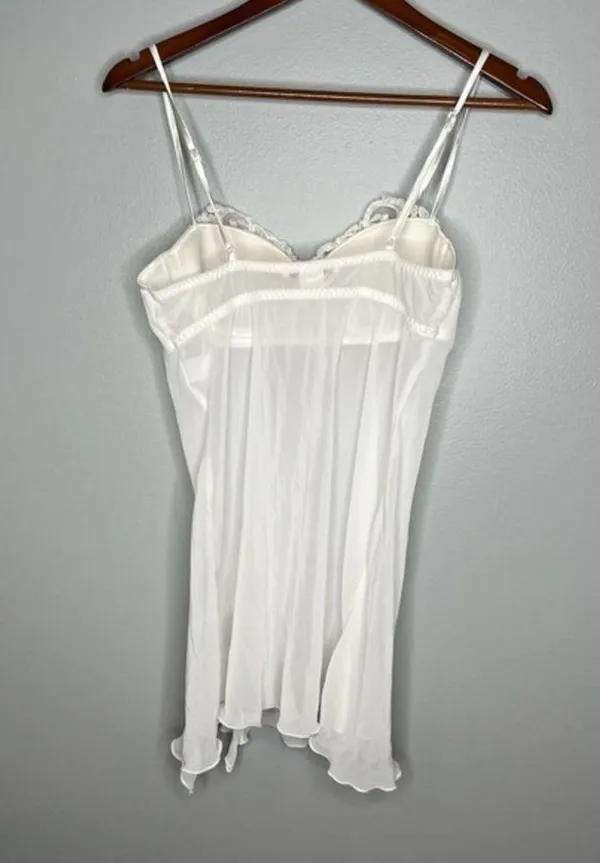 Linea Donatella white lingerie nightie molded cups underwire wedding size medium - Image 3