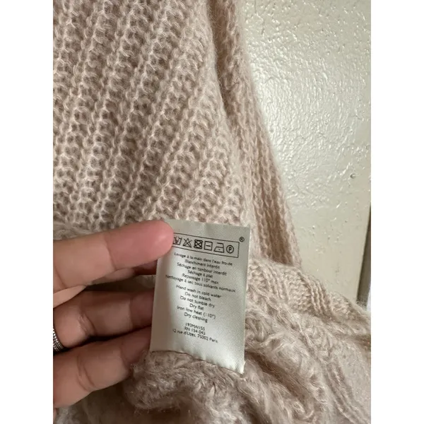 Sezane Olric Jumper Kid Mohair Alpaca Light Pink Womans Small - Image 11