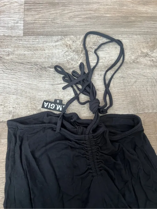 I am Gia black high waisted ruched pants - Image 12