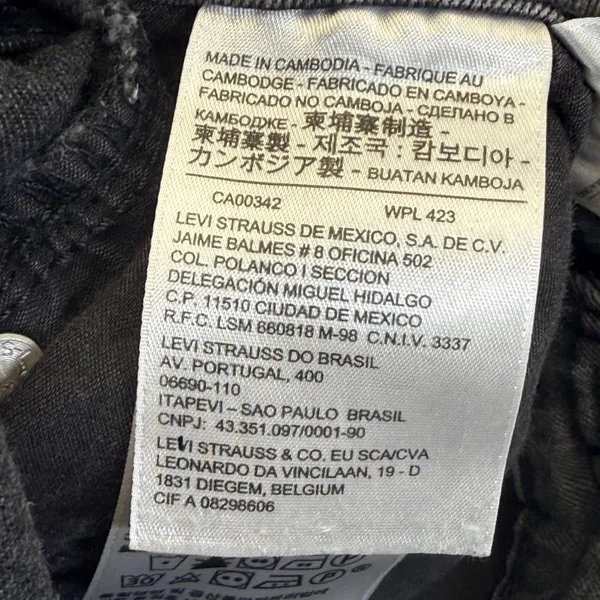 Levis 724 High Rise‎ Straight Jeans 28 Faded Black Dark Gray Denim 18883-0105 - Image 9
