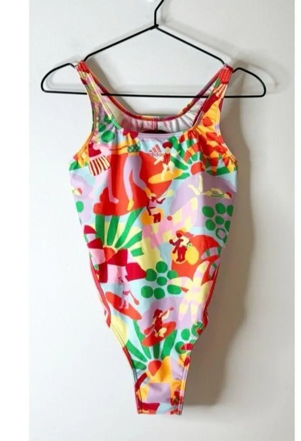 Farm Rio X Adidas Farm Swimsuit one piece 12 pearl citrine pink - Image 4
