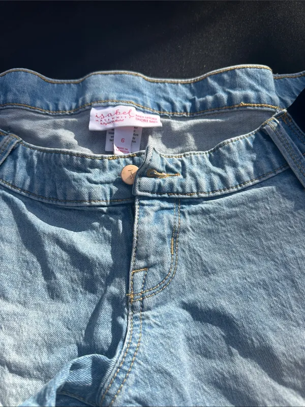 Isabel Maternity by Ingrid & Isabel Light Blue Denim Maternity Shorts - Image 3