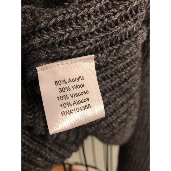 Garnet Hill Sweater Small S Gray GreyCrew Neck Cable Knit‎ Jumper - Image 5