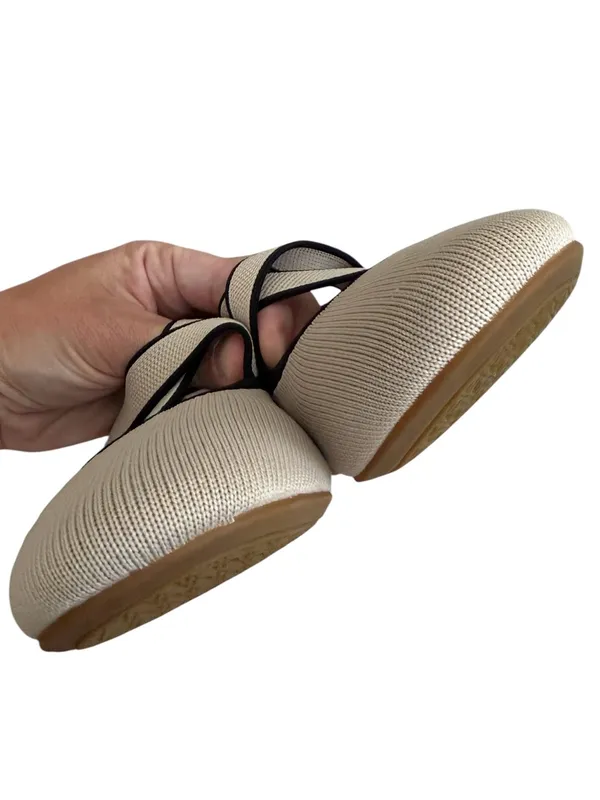VIVAIA Nia Mary Jane Ballet Flats Almond Toe Cross Strap 37 6.5 NEW - Image 3