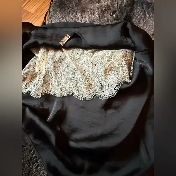 FREE PEOPLE Black Cami Top with Lace Bandeau - Image 2