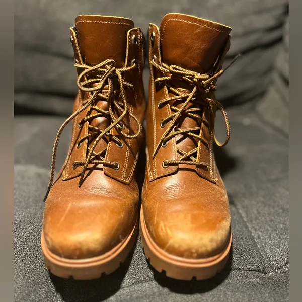 Timberland Waterproof Leather Lace-Up Combat Boots Brown Woman’s US 7.5 - Image 5