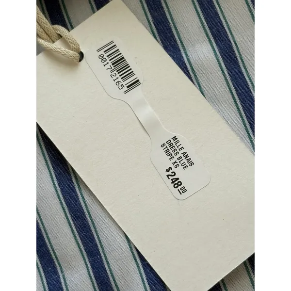 Mille‎ Resort And Travel NWT Anais Dress Size XS Blue White Stripe *Missing Sash - Image 5