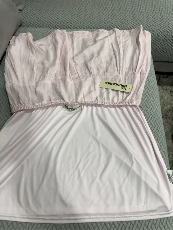 No Boundaries Light Pink Women's Peplum Tiered Mini Skirt Size L - Image 10