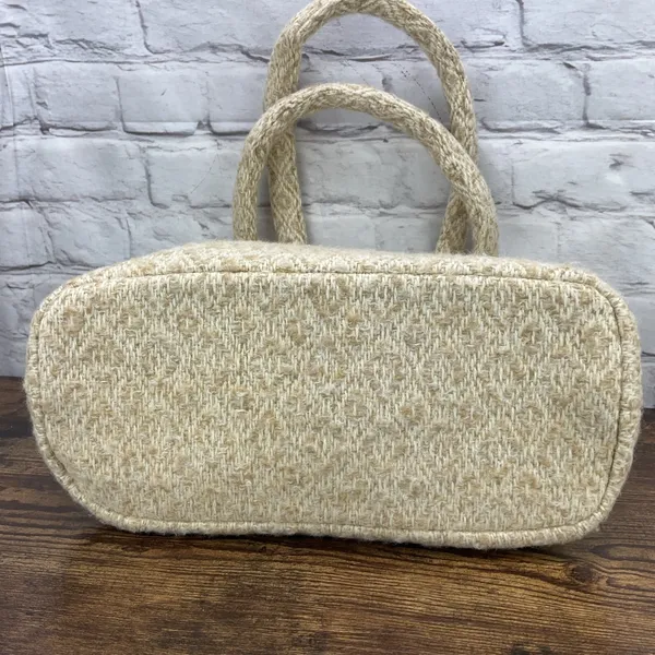 Boyne Valley Weavers Vintage Wool Handbag Diamond Stitch Double Strap‎ - Image 5