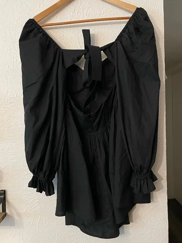 For Love & Lemons Ruth Pleated Long Sleeve Organic Cotton Minidress Small - Image 6