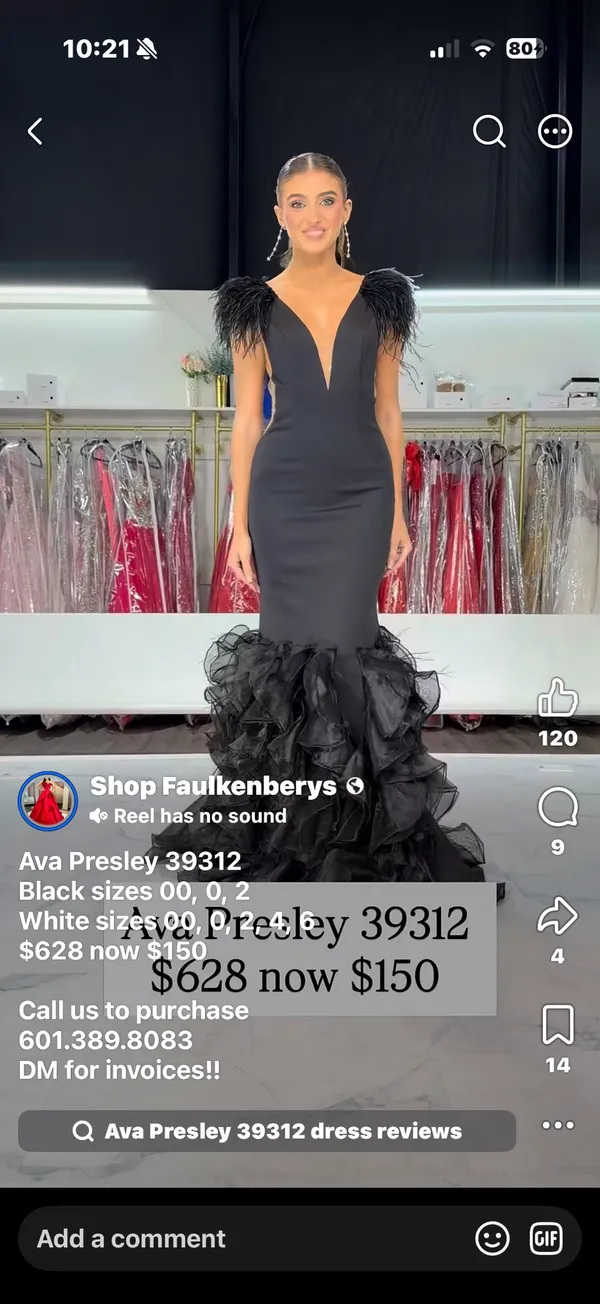 Available by Angela Fashion Black Ava Presley Prom/Pageant Dress 39312 - Image 3