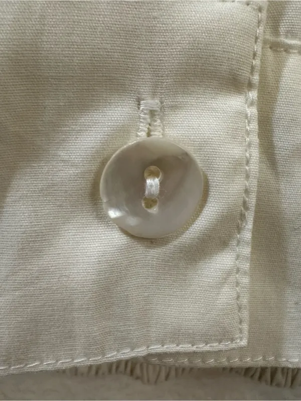 Reistor Women's Oversized Crop Shirt in Off-white Organic Cotton Size XS NWT - Image 6