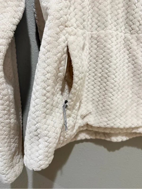 Columbia Cream Fire Side 1/4 Zip Pullover Sherpa Jacket Size XS - Image 3
