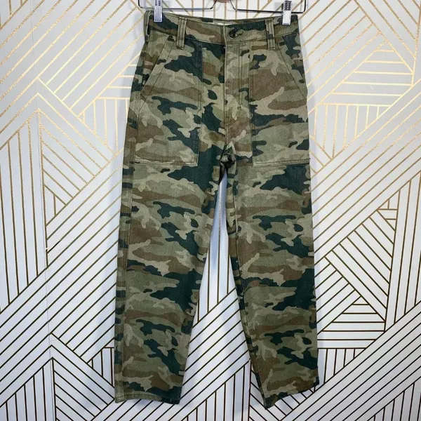 Free People‎ Remy Camouflage Pants in Moss Green - Image 3