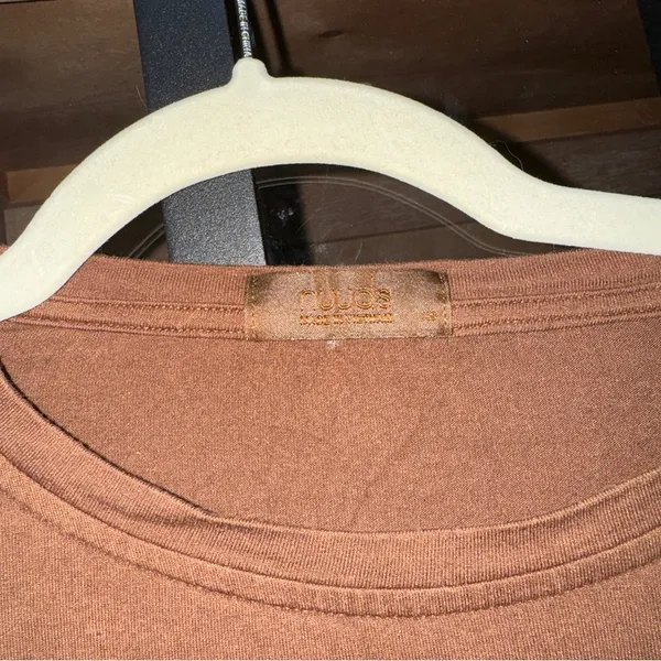 Nuuds boxy chocolate tee short sleeve cooling cropped crewneck rayon loungewear - Image 3