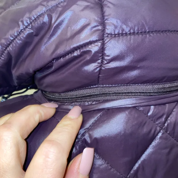 Lauren Ralph Lauren Quilted Feather Down Puffer Jacket Size Medium Deep Plum - Image 11