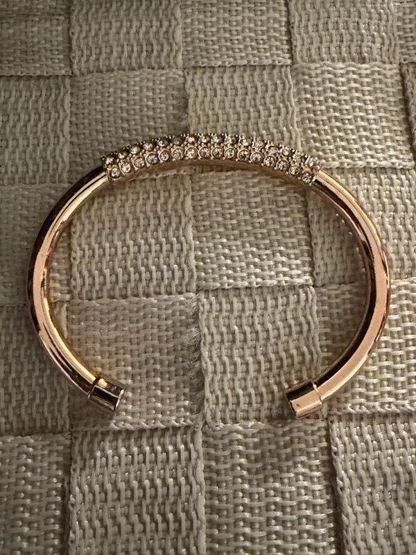 Rose Gold Crystal Pavé Cuff Bracelet - Women's Jewelry - Image 2
