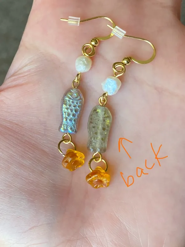 quality Czech glass beads fish unique dangle earrings⭐️🐟💕 - Image 7