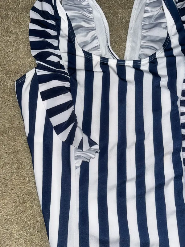 Striped One Piece Swimsuit - Image 2