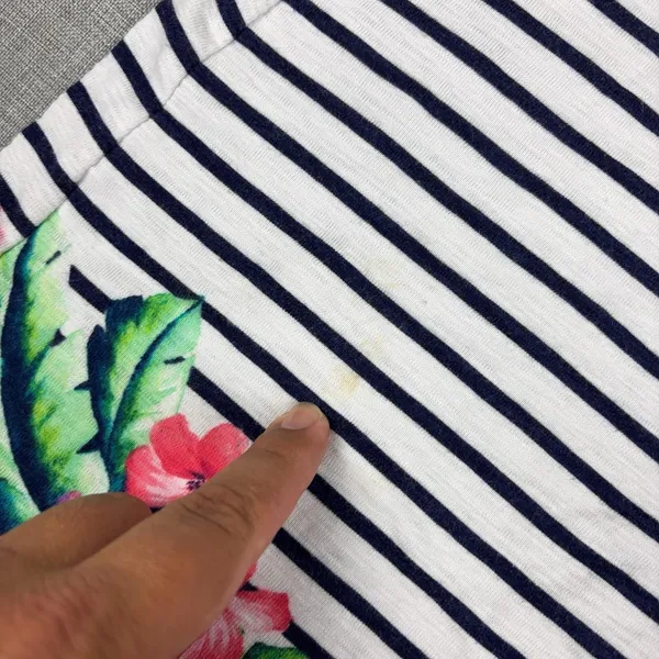 Tommy Bahama Dress Womens XS White Striped Scoop Neck Tank Sundress Floral - Image 2