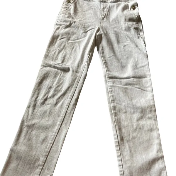 Pilcro & The Letterpress Overalls Women's 25 Off White‎ Denim Anthropologie Farm - Image 3