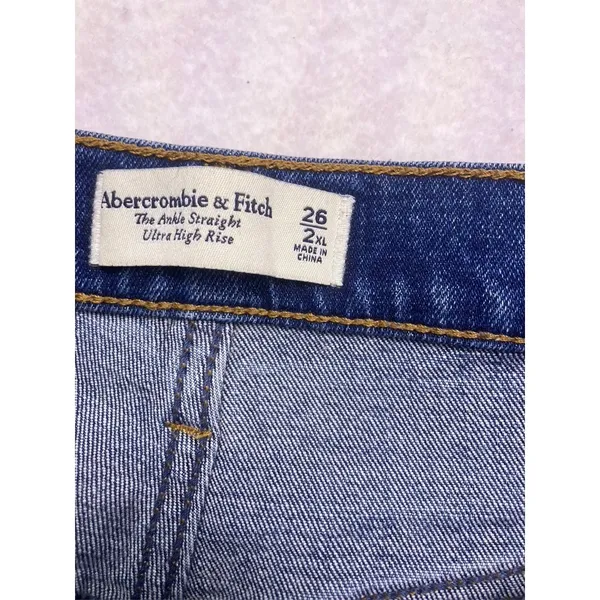 Abercrombie & Fitch Ankle Straight Jeans Women 26 Blue Excellent Ultra High Rise - Image 2