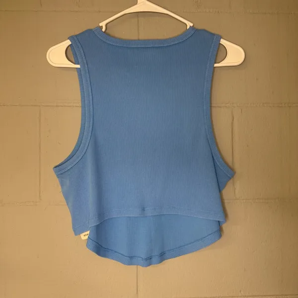 NWT Aerie New Day Curved Hem Tank Top in Blue Vinyl Women’s Size XL Summer Tank - Image 5