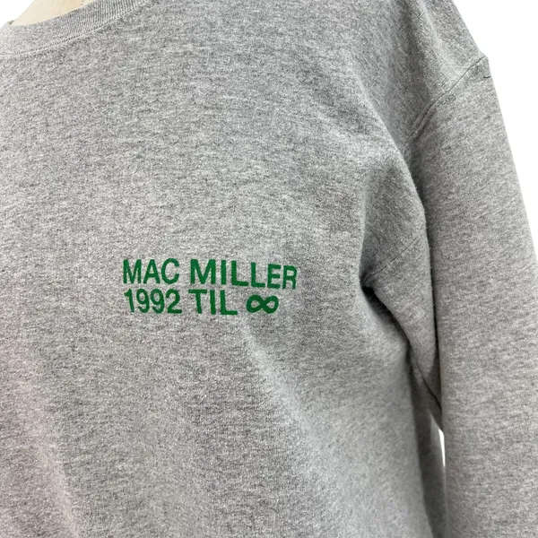 Mac Miller Graphic Crewneck Sweatshirt 1992 Til Infinity Gray Green Unisex Small - Image 4