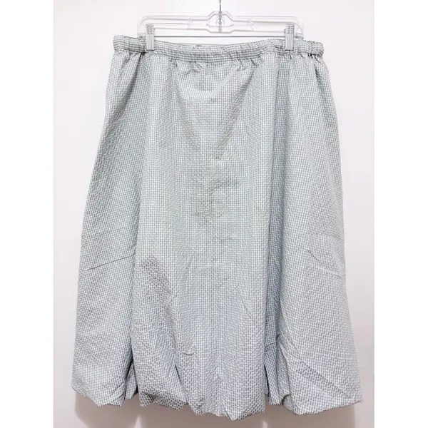 Hunter Gingham‎ Bubble Hem Midi Skirt in Surf Spray Large NWT - Image 6