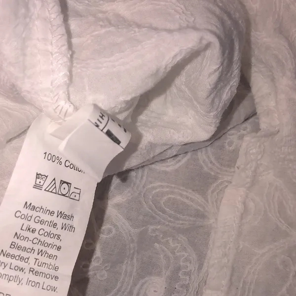 White cotton top boho size large - Image 4