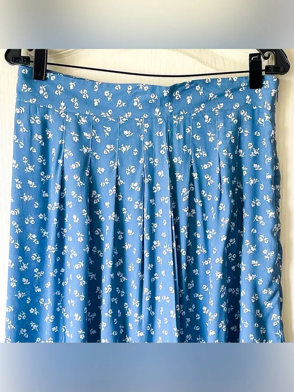 Sezane Alicia Midi Skirt Blue Floral US 10 NWT‎ - Image 9