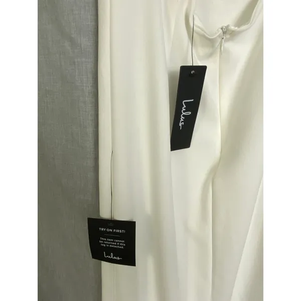 NWT‎ Lulus White Backless Slit Party Dress LWD Formal S - Image 9