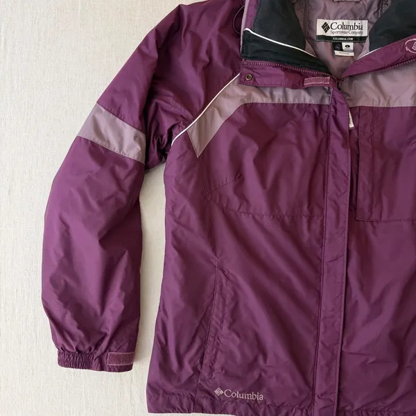 Columbia Interchange Jacket Womens Large Purple Hooded 3-in-1 Ski Hiking Shell - Image 7