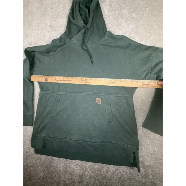Carhartt Women's Newberry Cowl Neck Hoodie‎ Green Pullover M *bleach Spot Show - Image 5