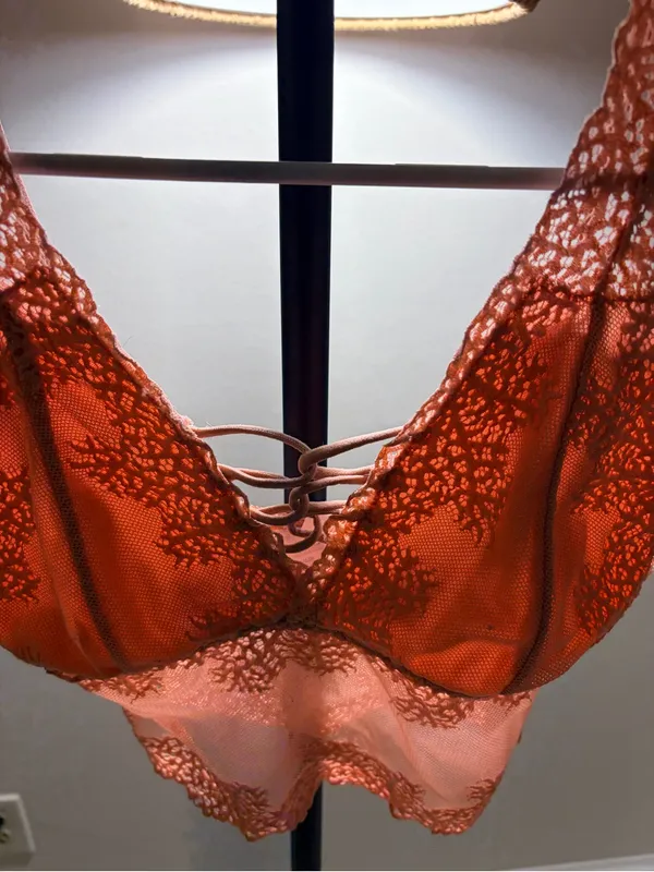 Lace Bralette Cami in Rust Pink - Image 3