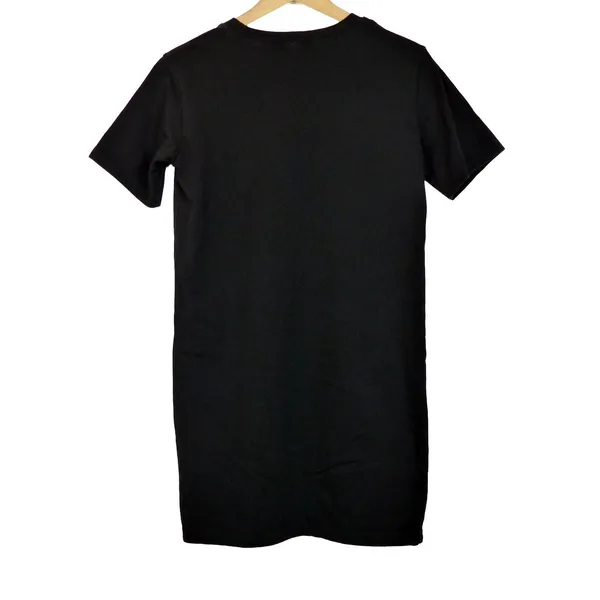 Quince Relaxed T-Shirt Dress Womens S Black Organic Cotton Pocket Casual - Image 9