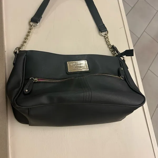 Nicole by Nicole Miller black and Gold Chain Shoulder Bag—Nice Clean Purse - Image 6