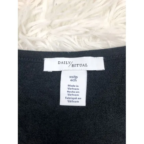 Daily Ritual Black‎ Long Sleeve Knit Drawstring Sheath Dress Size XS - Image 7