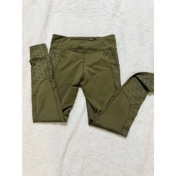 Nike Dri Fit Running Tights Womens Large Olive Green High Rise Reflective size S - Image 8