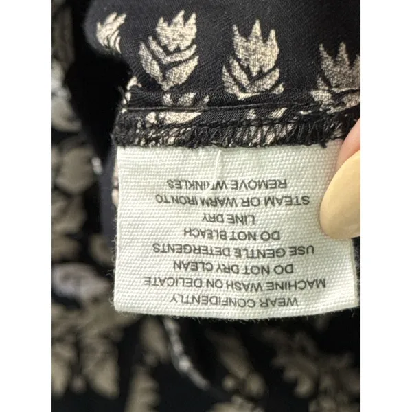 Anthropologie Omika Sinatra Wide Leg Pant Small Black White Handmade Blockprint - Image 7