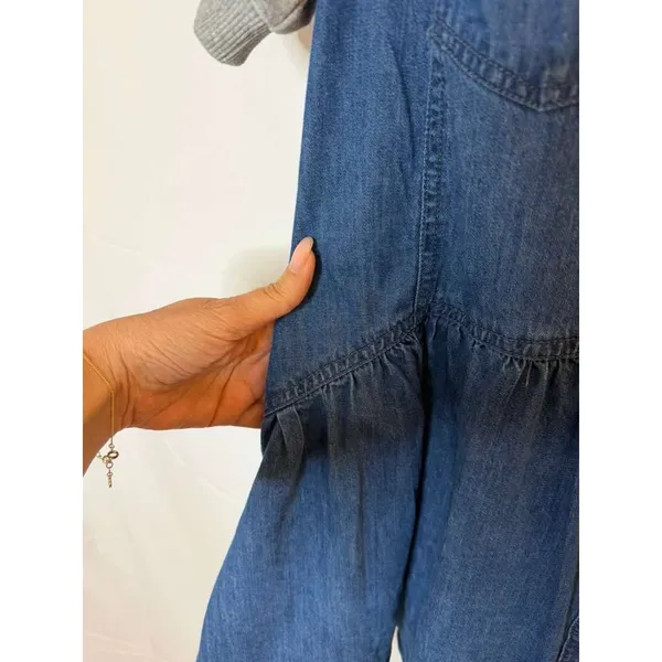 NWT Pilcro Anthropologie Oversized Denim Sweatshirt Twofer Swing Dress Womens XS - Image 8