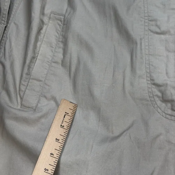 Vtg American Eagle Duster Womens Large Beige Heritage Leather Trim Academia 90s - Image 8
