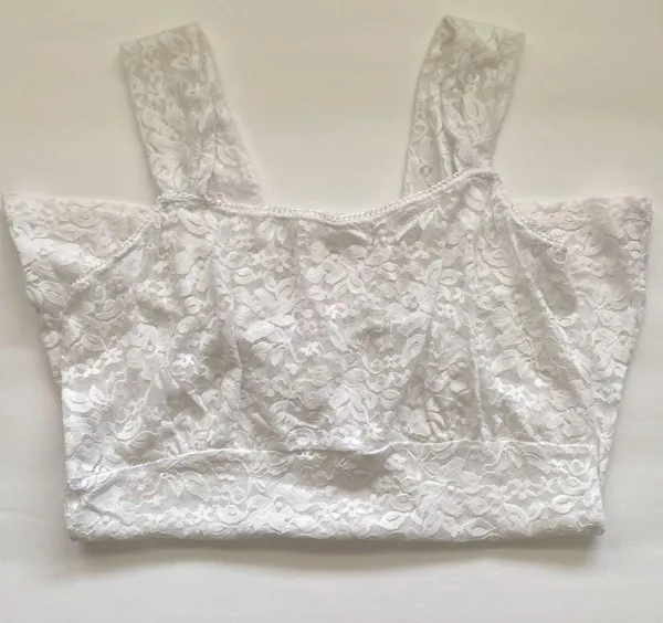 Ruby Ribbon white lace square neck cami tank, size medium - Image 3