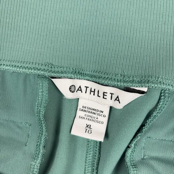 Athleta Venice Pants Womens XL Teal Green High Rise Wide Leg Stretch Pull On - Image 8