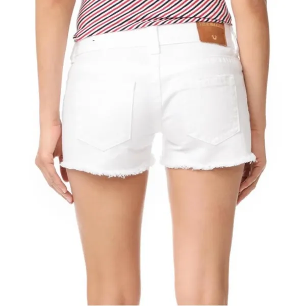 True Religion Keira White Low Rise Denim Shorts Size 27 - Image 2