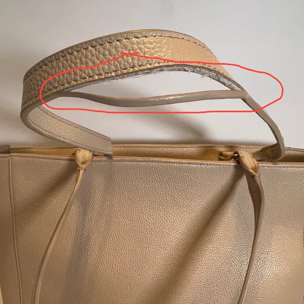 Rebecca Minkoff‎ Regan Tote Bag Womens Large Beige Pebbled Leather Tassel Gold - Image 8