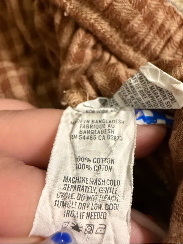 Aerie Tan Navy Plaid Soft Gauze Pajama Jogger Lounge Pants - size XL - Image 8