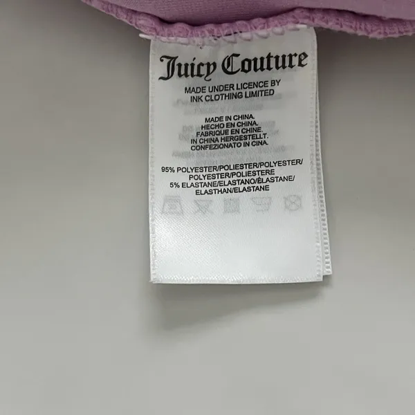 Juicy Couture OG Big Bling Crystal Logo Hoodie Jacket Pink Sz Small - Image 9