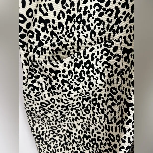 P.Cill Leopard Print Skirtall Overall mini Dress adjustable straps festival L - Image 4